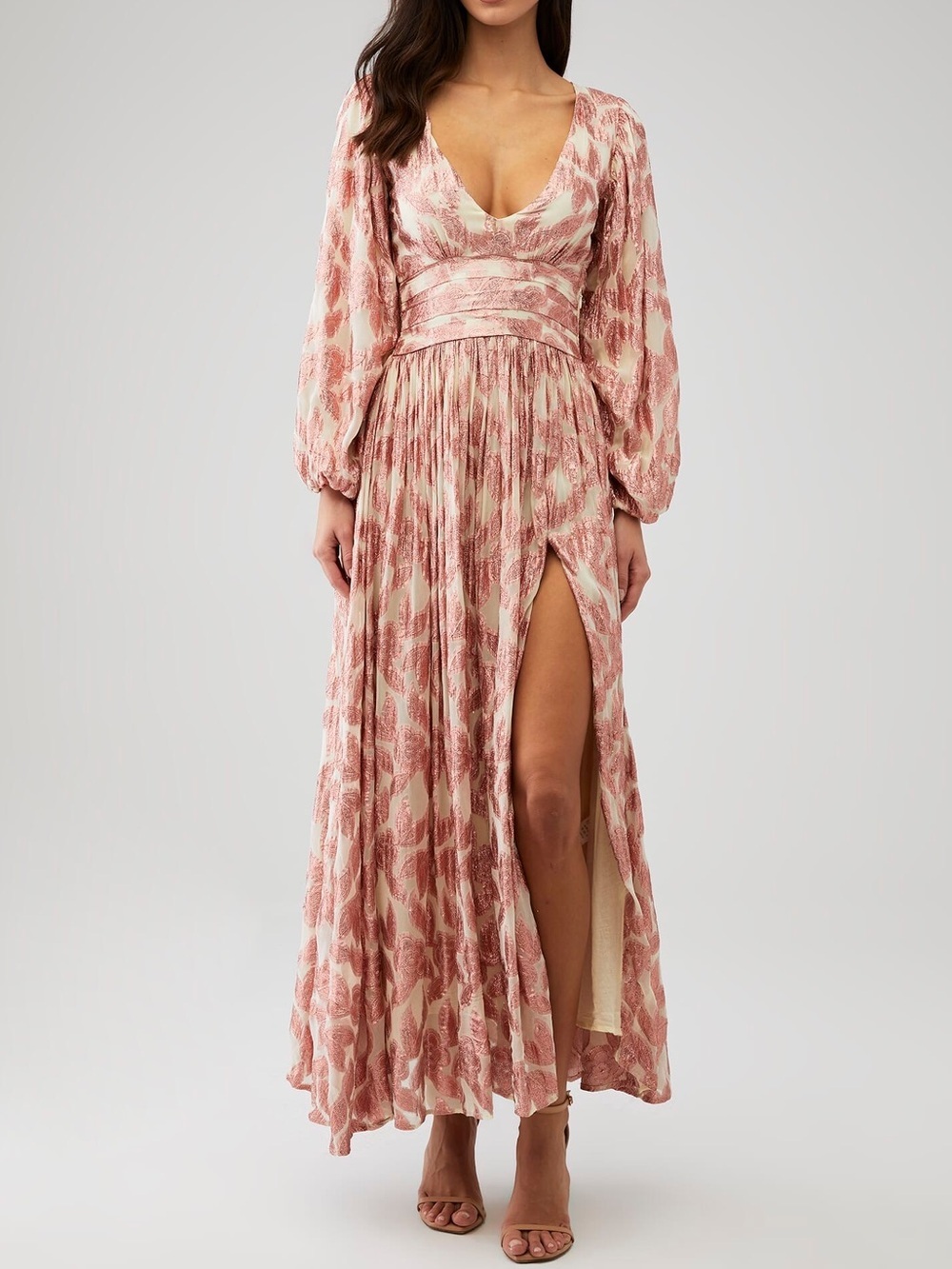 Jen’s Pirate Booty Rising Star Lapis Maxi Dress Pink Metallic NWT XS Fairycore